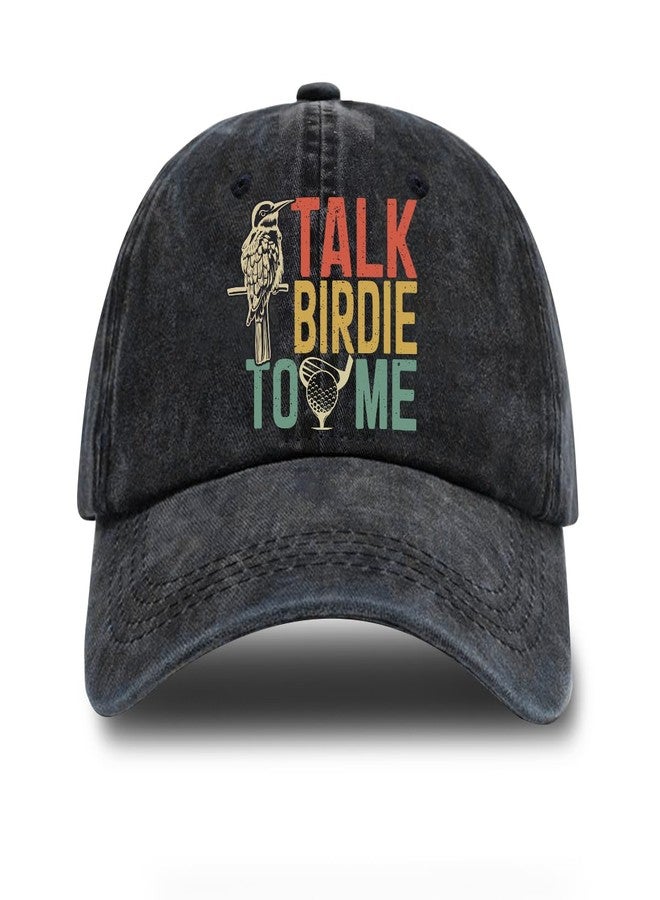 rofiowa Talk Birdie to Me Adjustable Washed Cotton Baseball Cap, Funny Retro Trucker Hat Outdoor Accessories for Men Grandpa Dad Husband Golf Lover, Retirement Birthday for Golfer - Image 1